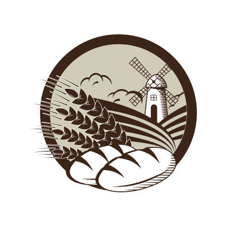 graphic label concept for Agriculture or bakeryのイラスト素材