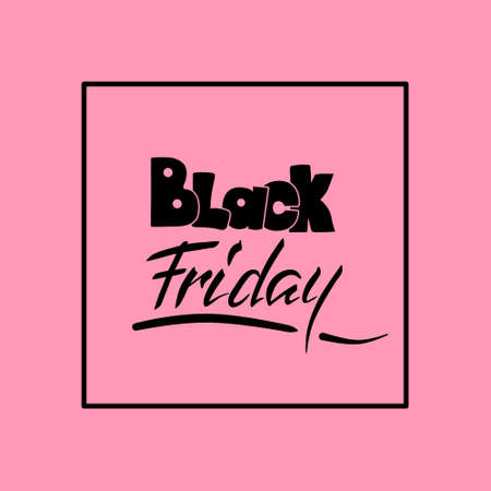 Black Friday sale lettering. Hand drawn text to mega sale.のイラスト素材
