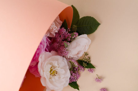 Live roses frame. Beautiful floral background. Card Template to spring holidays with creative space...