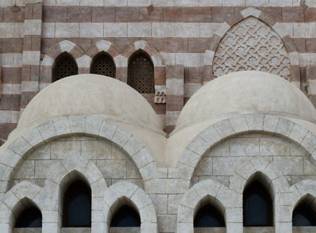 Architectural elements of Mosque El Mustafa in Sharm El Sheikh.