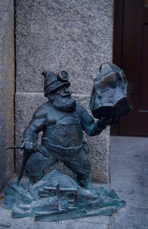 Wroclaw, Poland - 01.12.2019: Wroclaw Gnome, one of the tourist attractions in the city. The small...