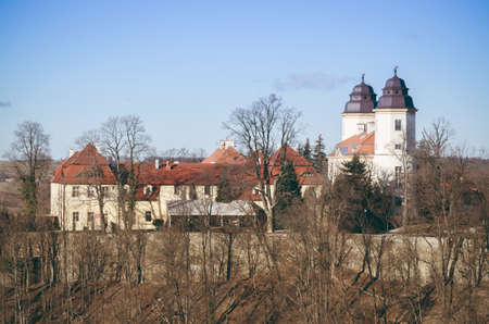 WALBRZYCH, POLAND - 11/30/2019: View of Amazing Ksiaz Castle in Walbrzych Lower Silesia, Down Silesia in Poland. Old Medieval castle in Forest.のeditorial素材