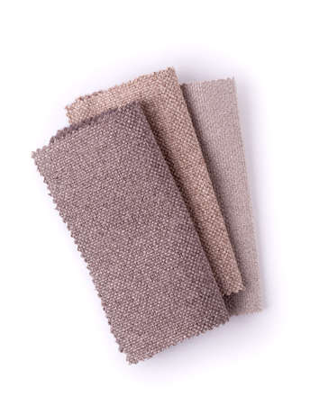 Light Set Sail Champagne and gray colors gunny textile samples. Fabric texture backgroundの写真素材