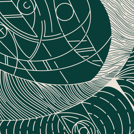 Boho-style foliage cover. Vector vertical banner with abstract art shapes leaves. Good for wall art...