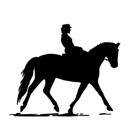 Vector Illustration of Horse and Its Rider While Dressage.のイラスト素材