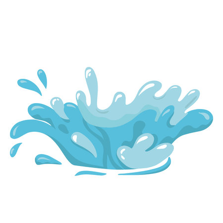 Water Splash Illustration Isolated on White. Cut out Vector elementのイラスト素材