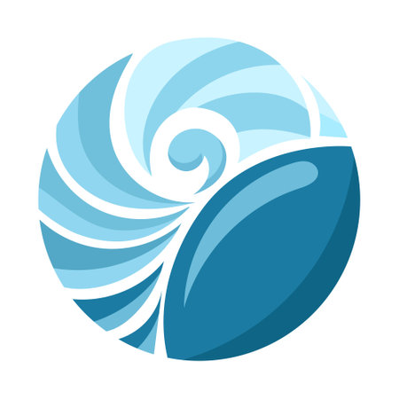 Water splash vector flat elements. Environment save concept with water drops, liquid waves and green leaf. Aqua drop element.のイラスト素材