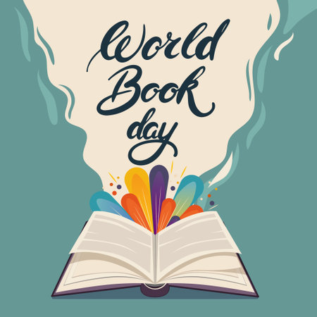 World Book Day Vector Illustration. Hand Drawn Lettering to International Book Festival.のイラスト素材