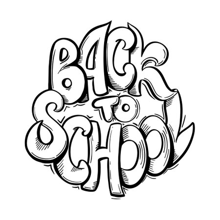 Back to School Hand Written Lettering. School Season Market Sale Poster Concept.のイラスト素材