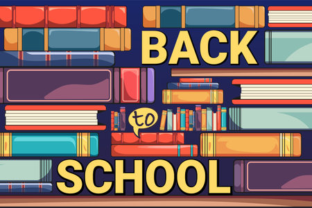 Back to School Hand Written Lettering. School Season Market Sale Poster Concept.のイラスト素材