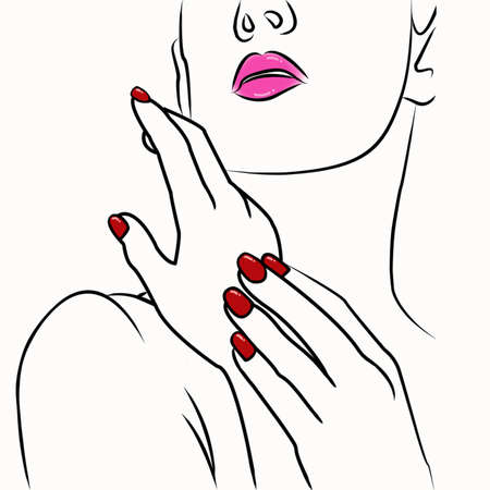 Women beautiful nailsのイラスト素材