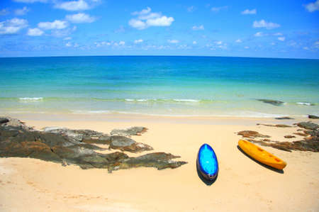 kayak boat and seaの写真素材