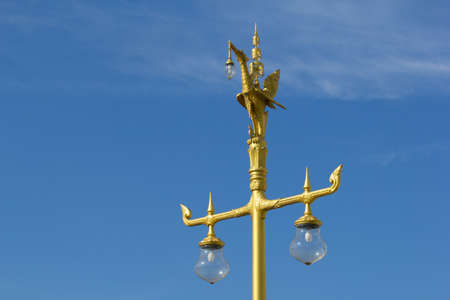 golden swan post lampの写真素材
