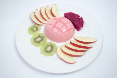 tofu pudding fruitの写真素材