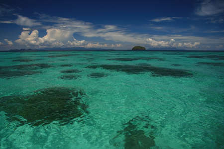 beautiful green blue seaの写真素材