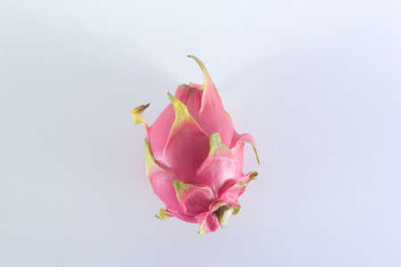 closeup dragon fruit on white backgroundの写真素材