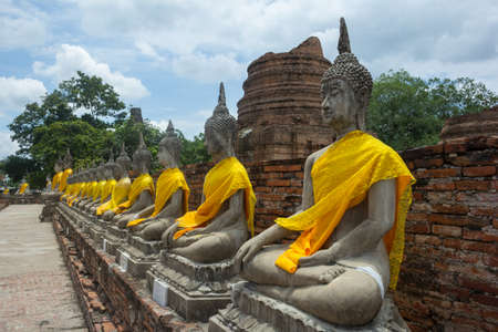 Temple Wat Yai Chai Mongkhon of Ayuthaya Province Thailandの写真素材