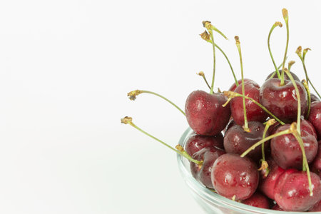 closeup cherry on white background