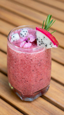 closeup dragon berry smoothieの写真素材