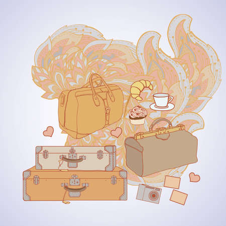 vintage illustration on the theme of travelのイラスト素材