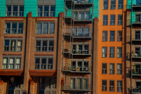 In front of the luxury apartment Beautiful and colorful.の写真素材