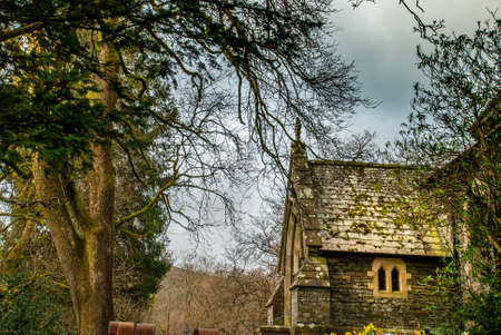 Beautiful old stone church on the mountain area Lake District. UKの写真素材