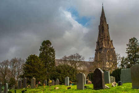 tombstones at the Old Cemetery in lake district.の写真素材