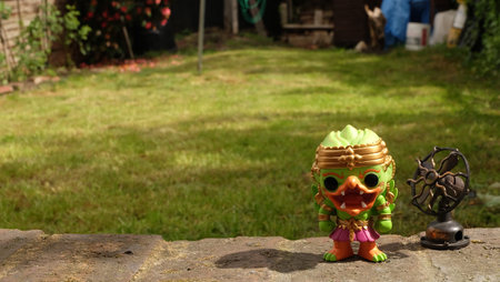 Hanuman stands to receive the wind on the balcony. On clear days.