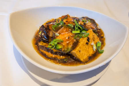 Deep Fried Tofu with Gravy Sauce, food in Chinese Style.の写真素材