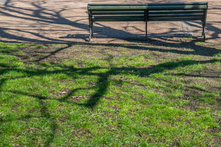 Wooden chairs for relaxing in Hyde Park on a nice dayの写真素材