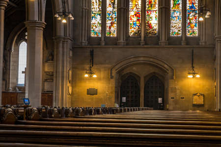 London - 23 Mar 2019 - The interior of St Mary Abbot's church on Kensington High Street.のeditorial素材
