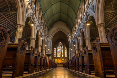 London - 23 Mar 2019 - The interior of St Mary Abbot's church on Kensington High Street.のeditorial素材