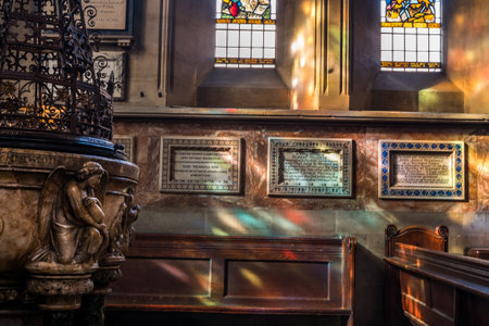 London - 23 Mar 2019 - The nave of St Mary Abbot's church on Kensington High Street.のeditorial素材