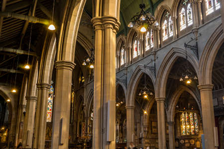 London - 23 Mar 2019 - The interior of St Mary Abbot's church on Kensington High Street.のeditorial素材