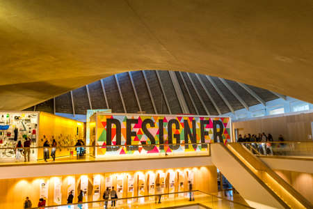 London - 23 Mar 2019 - The interior of the Design Museum in Holland Park, Kensington.のeditorial素材