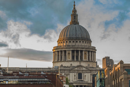 Famous St. Paul's Cathedral church, London, United Kingdom.の写真素材