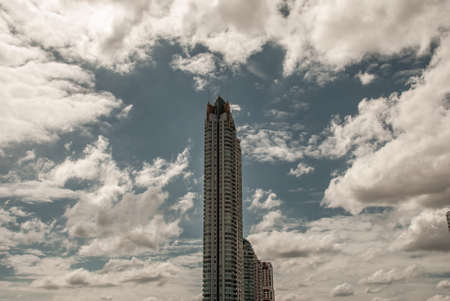 Bangkok, Thailand - 21 Jul 2019 : Afternoon view of Bangkok with skyscrapers in the city There is a backdrop of beautiful sky and clouds.のeditorial素材