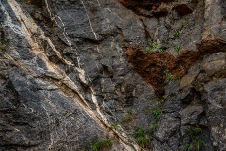 Beautiful patterns of granite on the mountains that erode naturally. Surface stone of the Mountain....