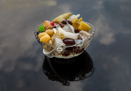 Traditional chinese iced sweet dessert is delicious here are many grains including Sweet potato...