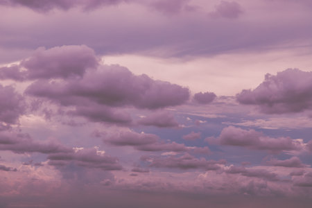 Evening view of the city with beautiful sky and clouds background. Selective focus.の写真素材