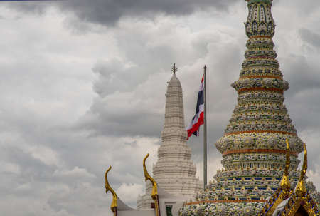 Bangkok, Thailand - Jun 19, 2020 : Beautiful Thai architecture of buildings in The Temple of the Emerald Buddha, the most sacred Buddhist temple in Thailand, it is also a potent religion symbolic of Thailand.のeditorial素材