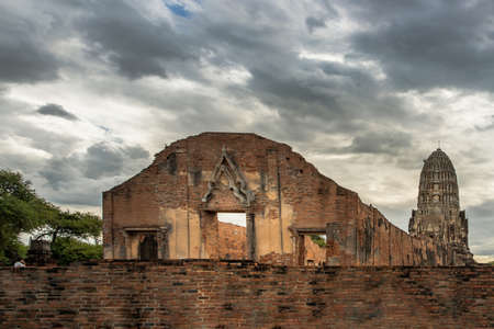 Aytthaya, Thailand, 22 Aug 2020 : Wat Ratchaburana, The ruin of a Buddhist temple in the Ayutthaya historical park, Thailand. Selective focus.のeditorial素材