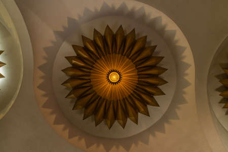 Bangkok, Thailand, Jul 03, 2020 : Beautiful interior design with Ceiling lamp in Scala cinema at Siam Square. Cultural entertainment.のeditorial素材