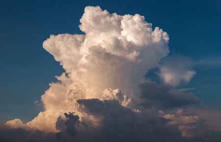 Beautiful blue sky with clouds background.Sky clouds, Sky with clouds weather nature cloud blue. Inspirational concept. No focus, specifically.の写真素材