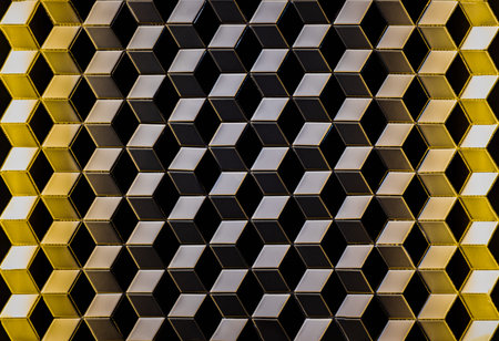 Abstract geometric pattern with lines for background, Square lines art Gradient from black to...