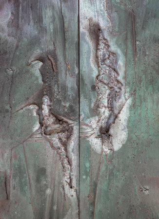 Close-up of The surface old iron door. Abstract texture background, Old metal surface, Space for...