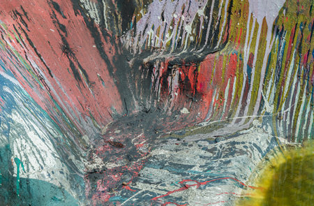 Creative background with Oil and Acrylic painting. Colorful texture surface, Abstract background with textures, Hand painted, Space for text, Selective focus.の写真素材