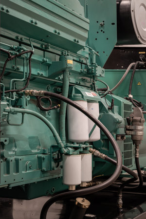 Bangkok, Thailand 03 Jan, 2025 - Part of Reserve diesel engine-generator for maintenance of...
