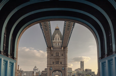 London, UK - Apr 27, 2025 - Stunning view of The Iconic Tower Bridge with sky in the background....