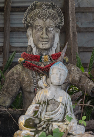 Bangkok, Thailand - 18 Oct, 2025 - The statues style of Khmer sculpture, which often represent...